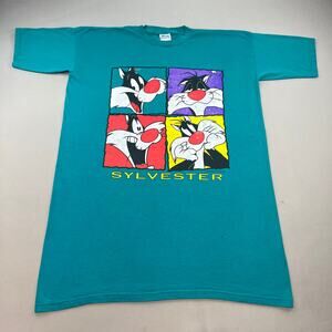 Vintage Sylvester Cat T-Shirt One Size Warner Bros Looney Tunes Night Sleep 1993